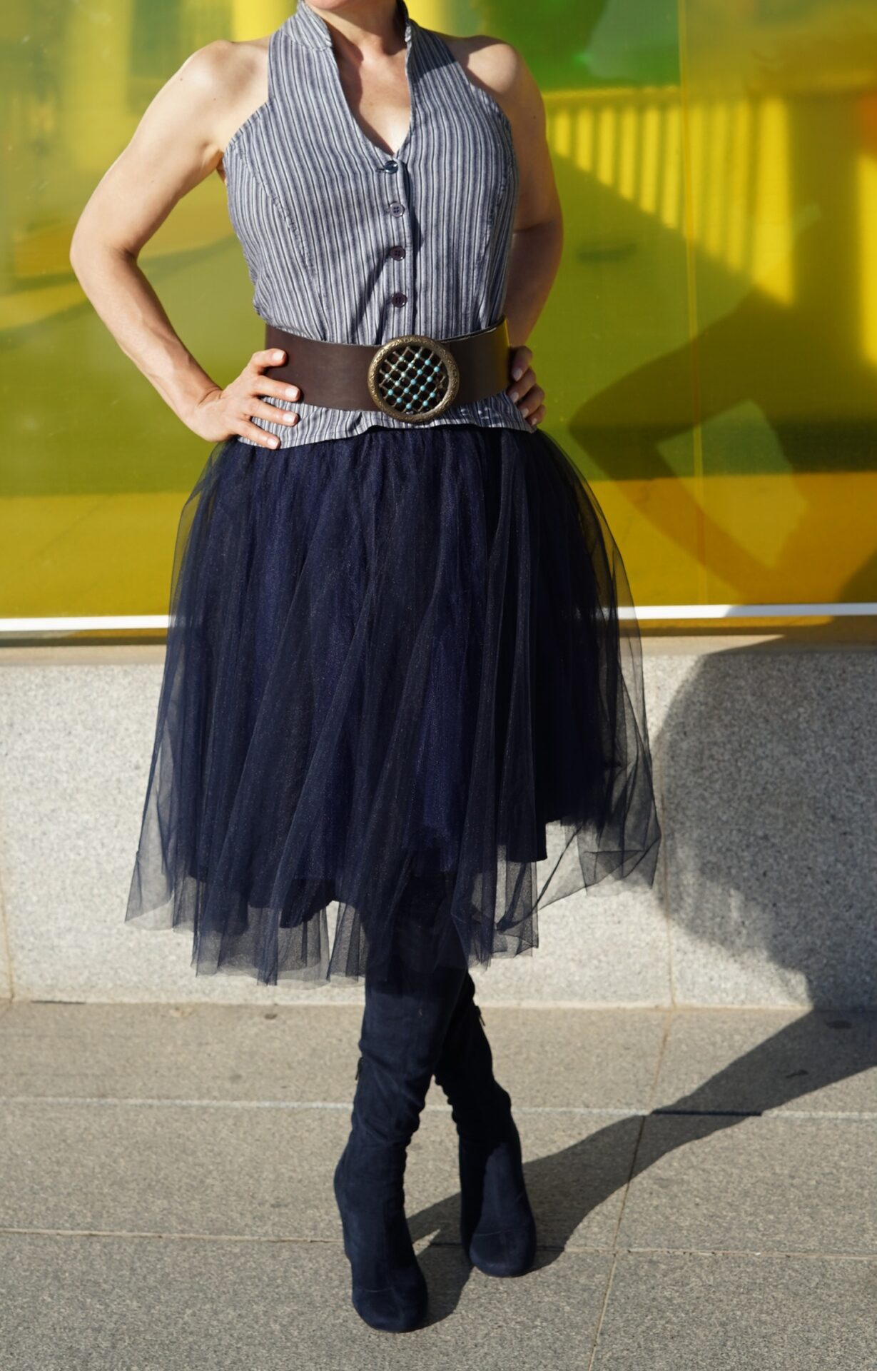 falda vintage tul negro kikiriki talla s eva tyche (2)